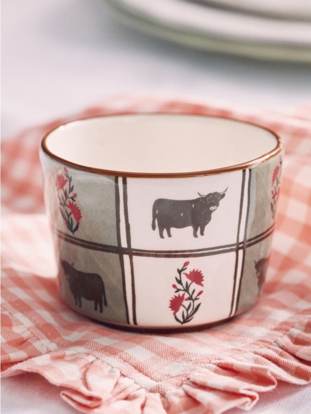NWT Millie Cow Berry Basket Decor